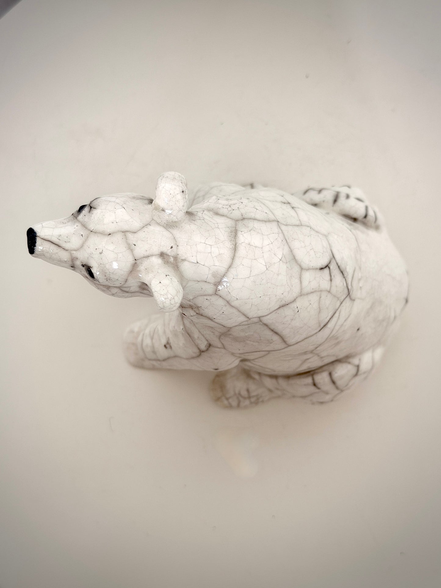 Sitting Raku Mama Polar Bear