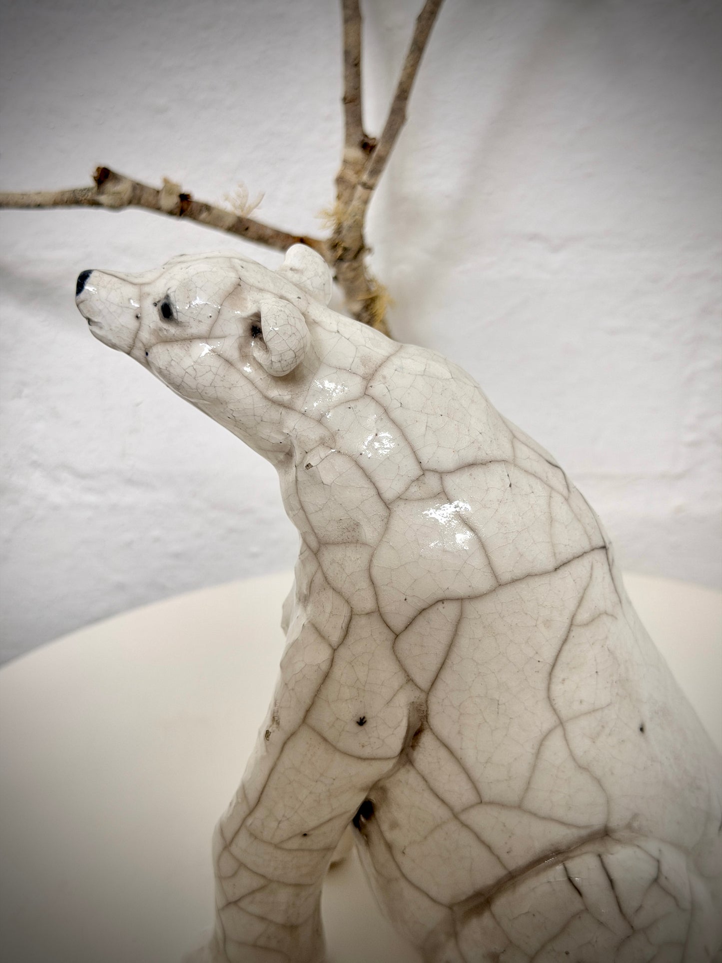 Sitting Raku Mama Polar Bear