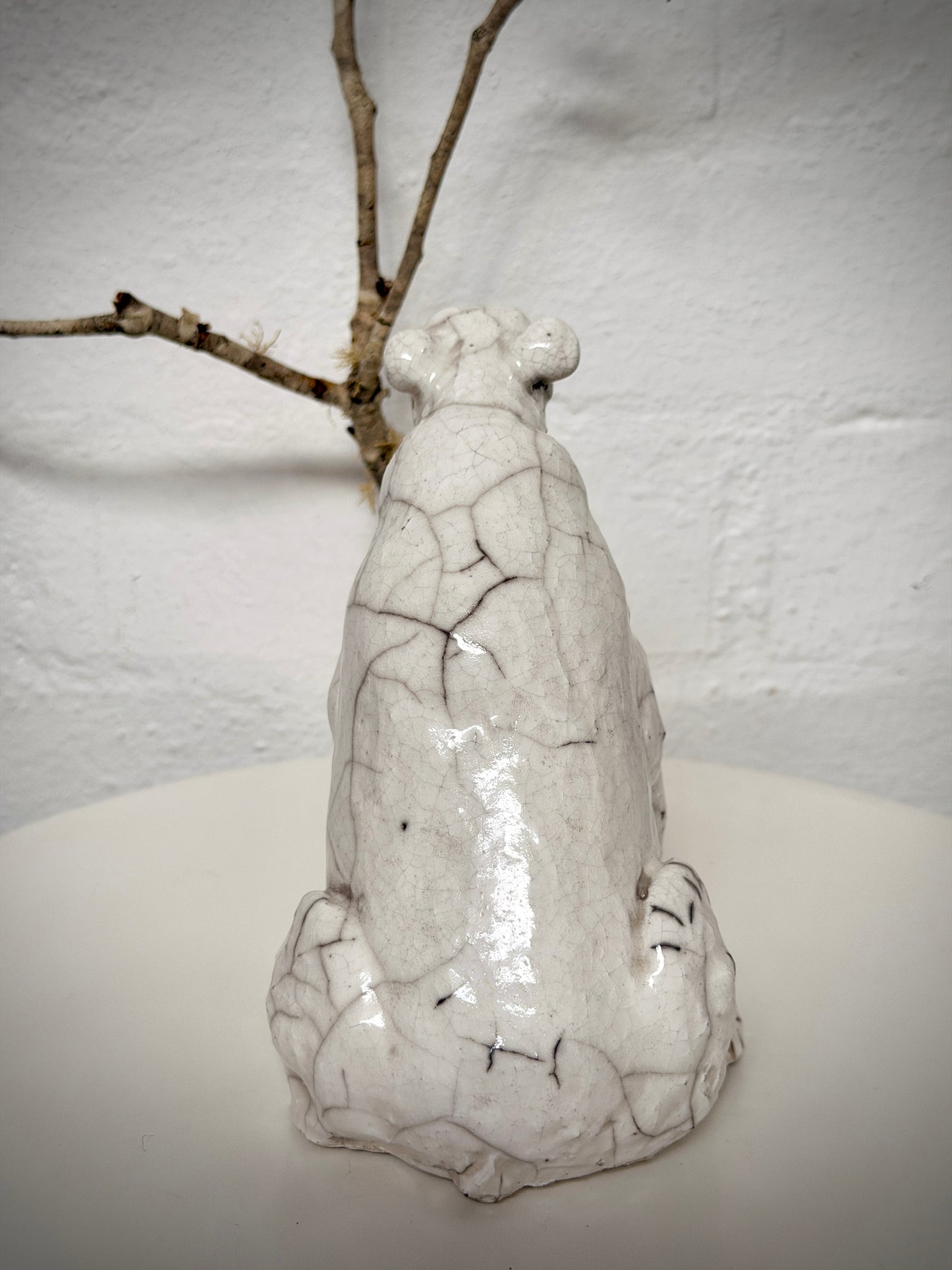 Sitting Raku Mama Polar Bear
