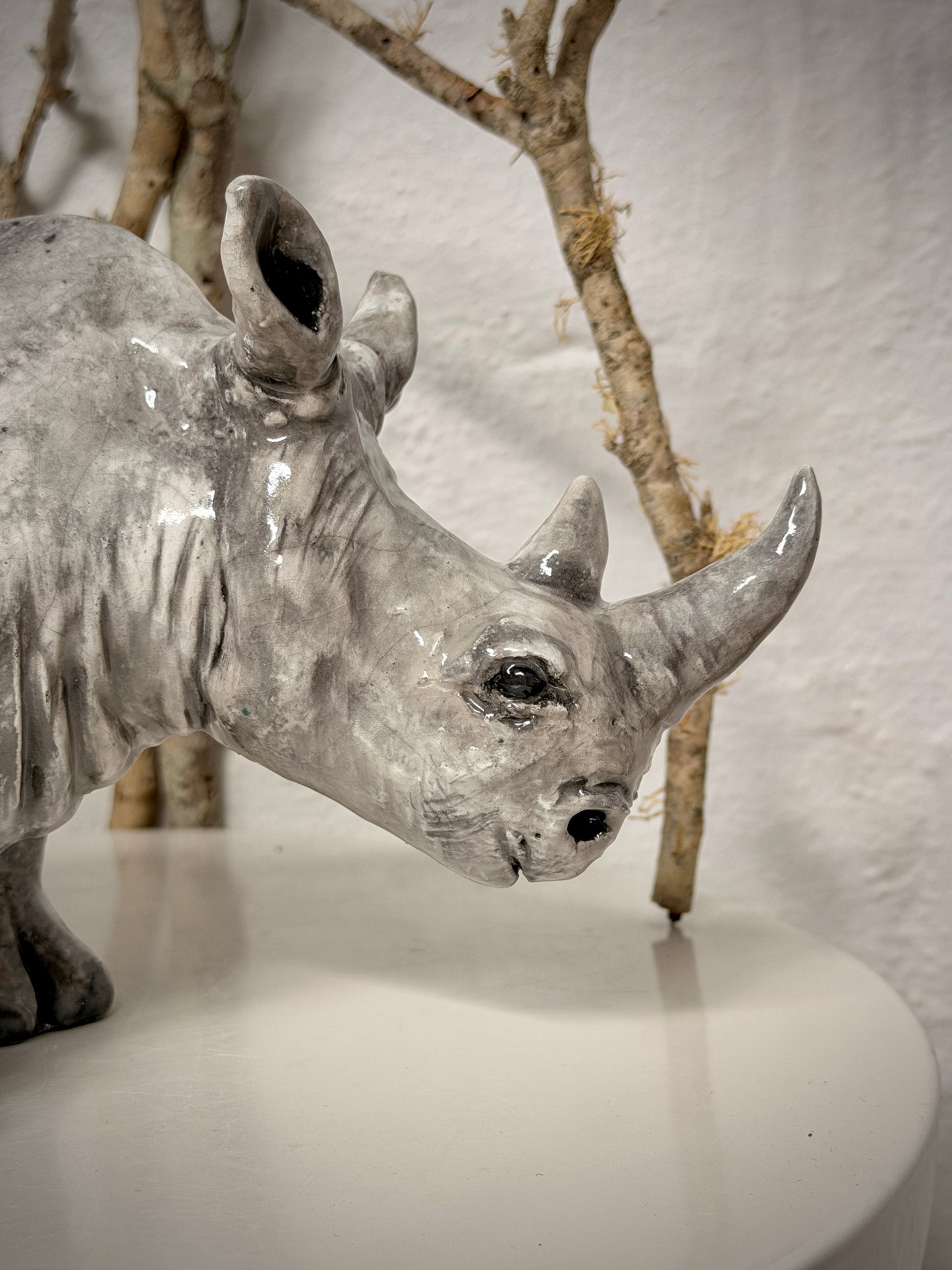 Formidable Winged Raku Rhino