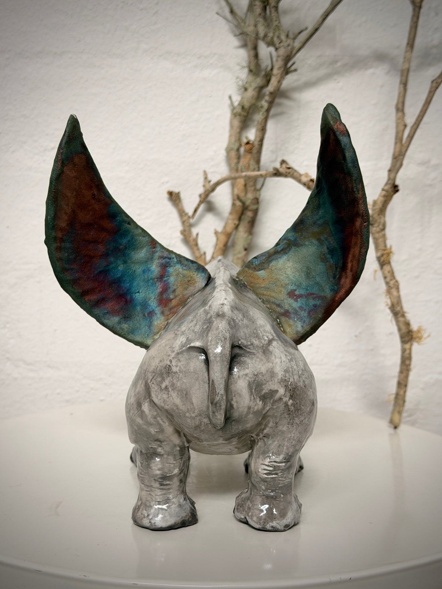 Formidable Winged Raku Rhino