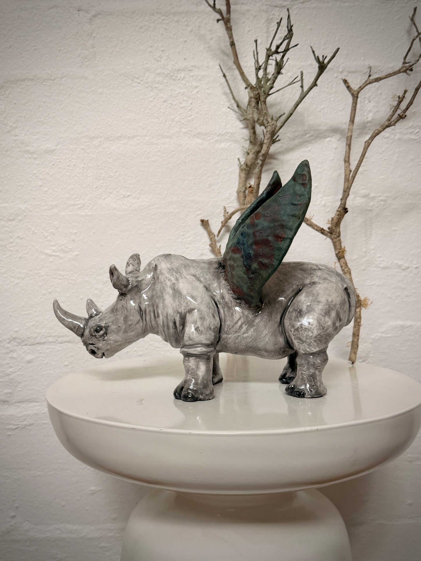 Formidable Winged Raku Rhino