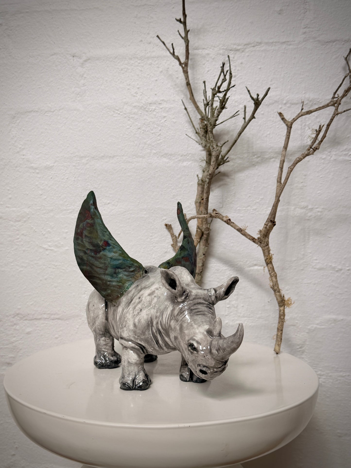 Formidable Winged Raku Rhino