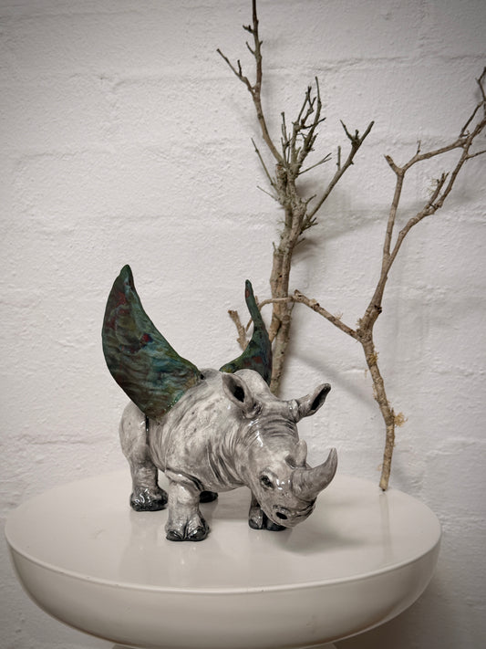 Formidable Winged Raku Rhino